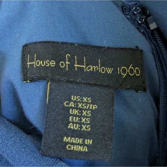 House of Harlow 1960 Linen Blend Tiered Dress Medium Boho Flowy Tie Midi Maxi XS - Picture 5 of 5